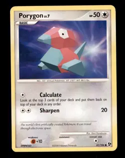 2X Pokemon Card Porygon LV.7 Great Encounters 81/106 MODERATELY PLAYED Common!!! - Image 1