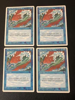 Blue Elemental Blast X4 4th Edition Ex+ Condition See Front/back Pics MTG - Image 1