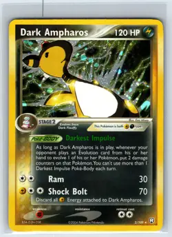 Dark Ampharos 2/109 Holo Rare Team Rocket Returns Pokemon Holo Moderately Played - Image 1