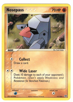 Nosepass 17/106 EX Emerald Regular Rare Pokemon Card - Image 1