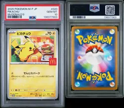 2025 POKEMON JAPANESE M-P PROMO MCDONALD'S #020 PIKACHU PSA 10 - Image 1