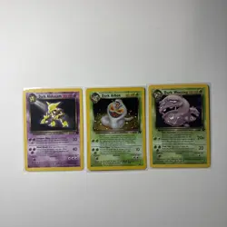 Pokemon Team Rocket Dark Arbok Dark Alakazam & Dark Weezing Lot Of 3 - Image 1