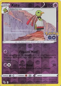 Xatu Reverse Holo Uncommon Pokemon GO 033/078 LP - Image 1