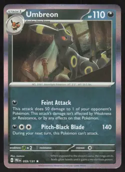 Umbreon 059/131 Holo Rare Prismatic Evolutions Pokemon Holo Near Mint - Image 1