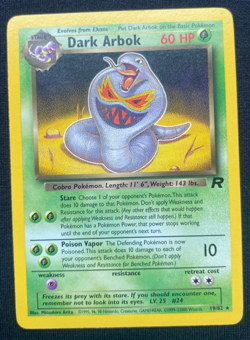Pokemon Dark Arbok Card 19/82 Non-Holo Rare, Team Rocket Series (LP) - Image 1