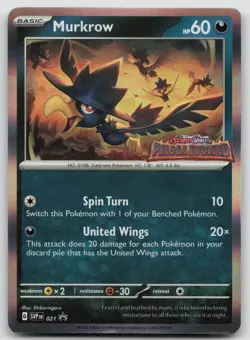 Murkrow (Prerelease) 021 Scarlet & Violet Promo Pokemon Holo NM Promo - Image 1