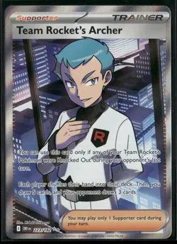 Pokemon Team Rocket's Archer Ultra Rare 223/182 DRI SV10: Destined Rivals NM - Image 1