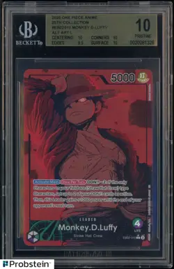 2025 One Piece EB02 EN Monkey D Luffy Alternate Art #010 BGS 10 PRISTINE - Image 1