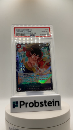 2025 One Piece EN Treasure Cup Top 64 #015 Monkey D. Luffy PSA 10 GEM MINT - Image 2