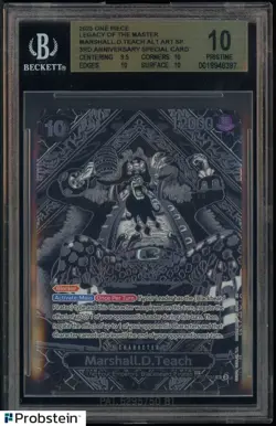 2025 One Piece OP12 English 3rd Anniversary Silver #093 Marshall D Teach BGS 10 - Image 1