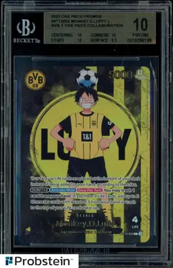 2025 ONE PIECE PROMOS BVB X ONE PIECE MATCH DAY 2025 #003 MONKEY D. LUFFY BGS 10 - Image 1