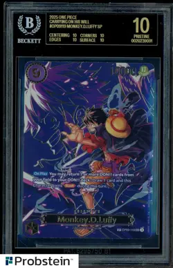 2025 One Piece Carrying on His Will OP09119 Monkey D Luffy SP BGS 10 BLACK LABEL - Image 1