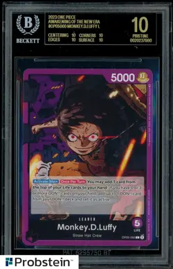 2023 One Piece OP05 EN #060 Monkey D. Luffy Leader BGS 10 BLACK LABEL - Image 1