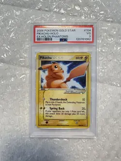 Pokemon Pikachu TCG EX Holon Phantoms Gold Star Card 104/110 PSA 3 - Image 1