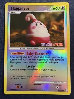 Happiny 52/123 Pokemon Diamond & Pearl Burger King Promo Reverse Holo Card LP - Image 1