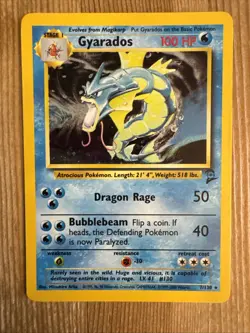 Gyarados - 7/130 - Pokemon Base Set 2 Holo Rare Card WOTC LP - Image 1