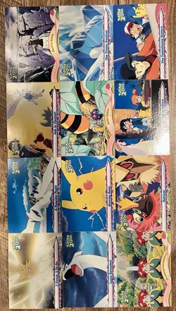 📈Lot of (12) 2000 Topps Pokemon The Movie 2000 blue logo cards | Sharp! - Image 1
