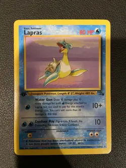 Lapras - 25/62 - Pokemon Fossil 1st Edition Rare Card WOTC LP - Image 1