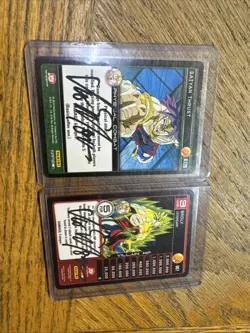 LOT OF 2 VIC MIGNOGNA SIGNED 2016 PANINI AMERICA DRAGON BALL Z TRADING CARDS - Image 1