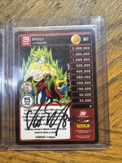 LOT OF 2 VIC MIGNOGNA SIGNED 2016 PANINI AMERICA DRAGON BALL Z TRADING CARDS - Image 3