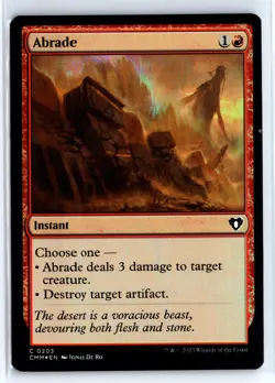 FOIL Abrade Commander Masters Common - MTG Magic the Gathering Card - Image 1