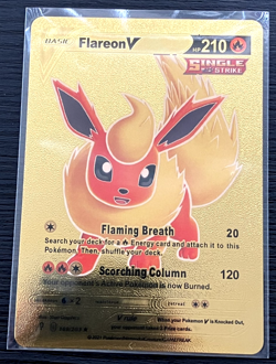 Flareon V Basic Premium Gold Foil Fan Art Vinyl Textured Pokemon Card - Image 4
