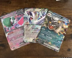 3 JUMBO POKEMON CARDS - LUGIA EX, MABOSSTIFF EX, AND IRON VALIANT EX - Image 1