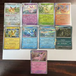 Prismatic Evolutions Complete 9 Card Eeveelution Set 7 Holo & 2 Reverse Holo - Image 1