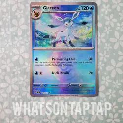 Pokemon Card Glaceon 025/131 Master Ball Holo Rare Prismatic Evolutions LP - Image 1