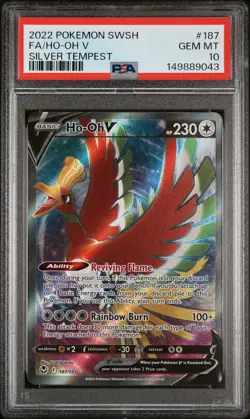 PSA 10 GEM Mint Ho-Oh V 187/195 Pokemon TCG 2022 SWSH - Image 1