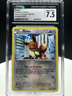 CGC 7.5 Eevee 2013 Plasma Freeze 90/116 Reverse Holo Pokemon Card - Image 5