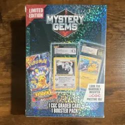 Pokemon Limited Edition Mystery Gems TCG Box: CGC 9.5 Card + 1 Booster Pack - Image 1