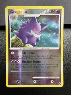 2007 GENGAR Pokemon Card #27 27/130 Diamond & Pearl Reverse Holo LP - Image 2