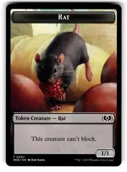 Rat Token 7 Token Wilds of Eldraine Magic: The Gathering Near Mint - Image 1