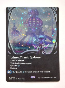 Uthros, Titanic Godcore (Borderless) (Galaxy Foil) - Edge of Eternities (EOE) NM - Image 1
