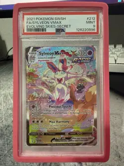 2021 Pokemon SWSH Evolving Skies Sylveon VMAX Alternative Art 212 PSA 9 - Image 1