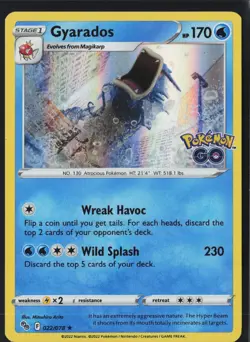 Gyarados Holo Holo Rare Pokemon GO 022/078 NM - Image 1