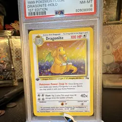 Pokemon TCG Dragonite 4/62 Fossil 1st Edition Holo English 1999 PSA 8 - Image 2