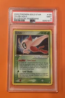 2006 POKEMON EX CRYSTAL GUARDIANS GOLD STAR #100 CELEBI-HOLO PSA 9 - Image 1