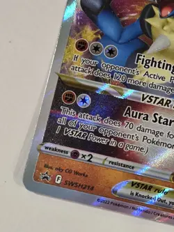 Pokemon Lucario VSTAR Full Art Black Star Promo Holo SWSH Sword & Shield SWSH214 - Image 5