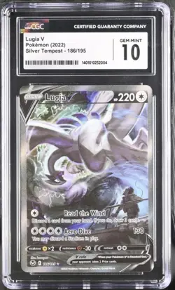 Pokemon Silver Tempst Collection Lugia V 186/195 CGC Gem Mint 10 - Image 1