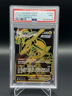 2022 Pokemon Sword & Shield Silver Tempest #TG29 Rayquaza Vmax PSA 9 - Image 1
