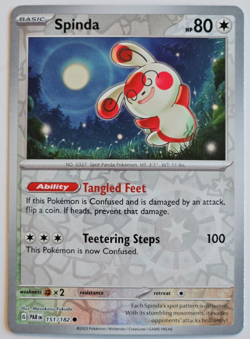 Pokemon TCG Spinda 151/182 Reverse Holo Paradox Rift - FREE SHIPPING - Image 1