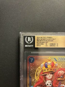 2024 One Piece EN P-043 Monkey D Luffy Convention Exclusive Foil BGS 10 PRISTINE - Image 2