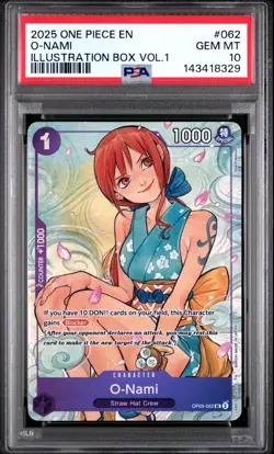 🍊NAMI PSA 10 GEM Namco O-Nami OP05-062 One Piece Promo Foil Illustration Box⚓ - Image 1
