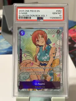 ONE PIECE O-NAMI 2025 PROMOS #062 ILLUSTRATION BOX VOL.1 PSA 10 - Image 3