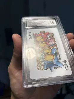 CGC 10 Poncho Pikachu Magikarp Gyarados Cosplay Pokemon Poker Playing Card Queen - Image 5