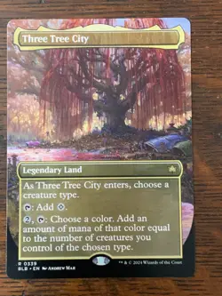 MtG - Three Tree City - Bloomburrow - 0339 - Borderless - Land - Rare - Image 1