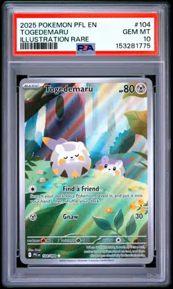 2025 POKEMON PFL EN-PHANTASMAL FLAMES ILLUSTRATION RARE #104 TOGEDEMARU PSA 10 - Image 1