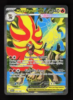 Mega Pyroar ex 099/086 Ultra Rare ME04: Chaos Rising Pokemon Near Mint - Image 1